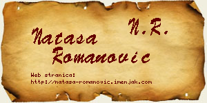 Nataša Romanović vizit kartica